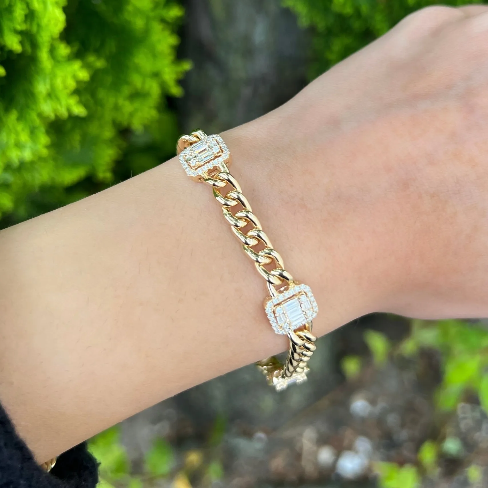 14K GOLD DIAMOND BEVY BAGUETTE BRACELET