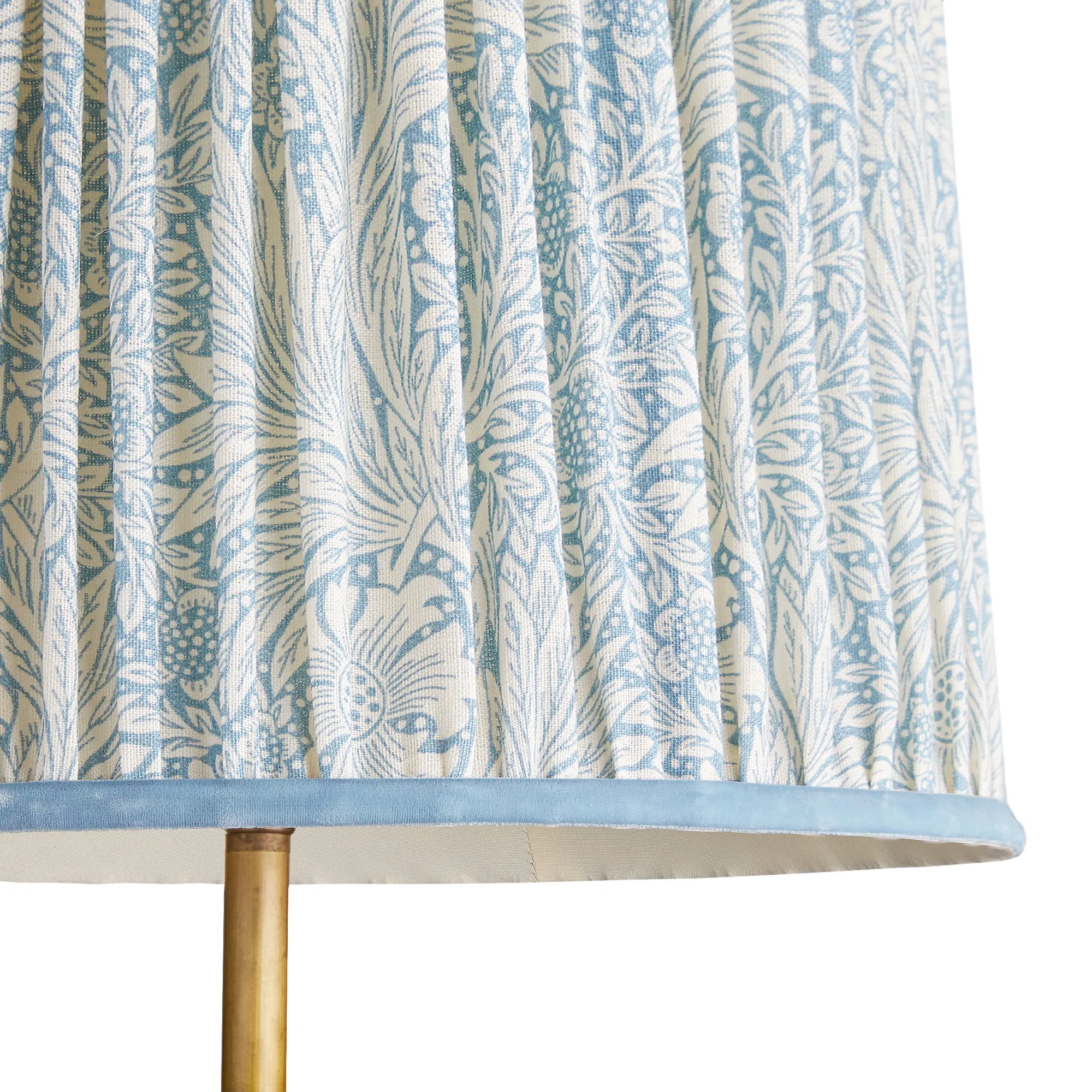 20cm tall tapered shade in china blue Marigold linen by Morris & Co.