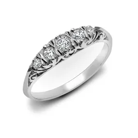 9ct White Gold 5 Stone Diamond Ring