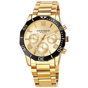 Akribos XXIV Gold Dial Dodecagon Men's Watch AK1054YG