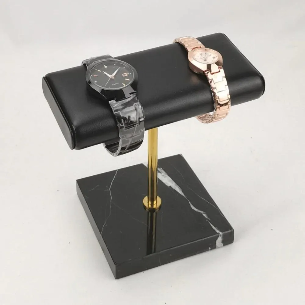 Antoine Black Marble Double Watch Display Stand Holder