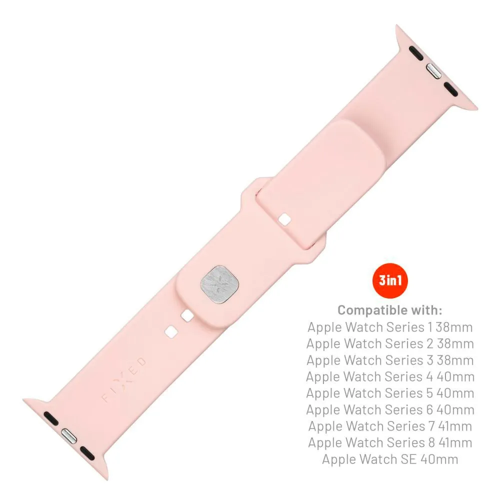 Apple Watch (38 / 40 / SE / 41mm) Fixed Sporty Silikone Rem Sæt - Lyserød