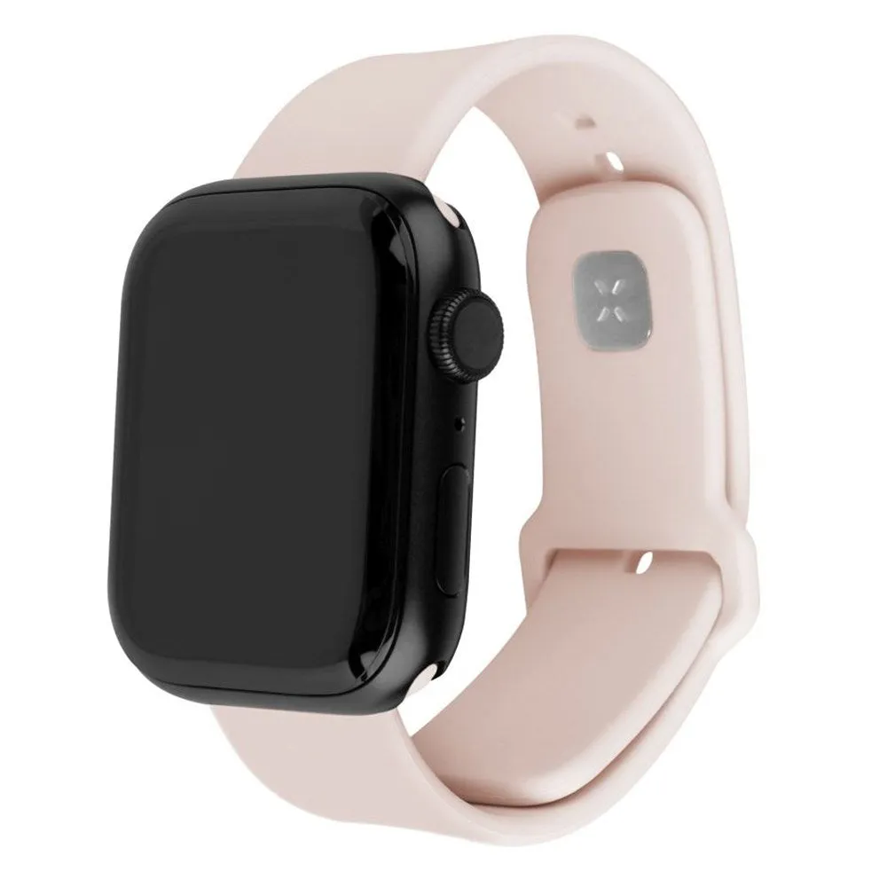 Apple Watch (38 / 40 / SE / 41mm) Fixed Sporty Silikone Rem Sæt - Lyserød