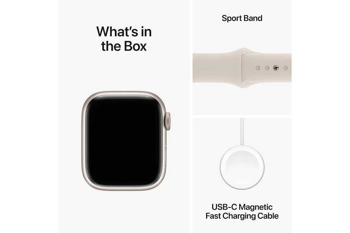 Apple Watch Series 9  | 45mm | Starlight Aluminium Starlight Sport Band M/L