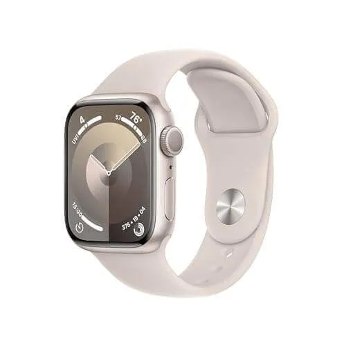 Apple Watch Series 9 GPS 41mm Starlight Aluminum Case with Starlight Sport Band - S/M