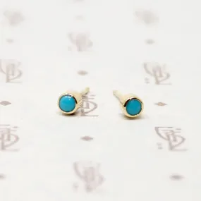 Bitty Little Turquoise Stud Earrings in Gold