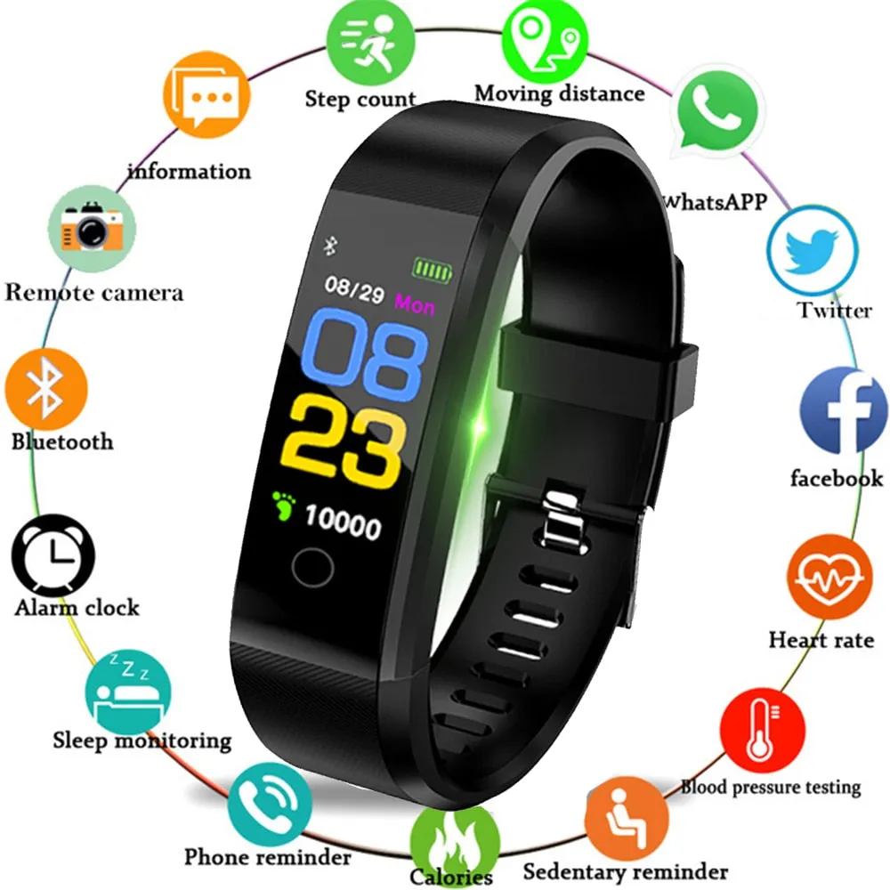 Bluetooth Smart Watch Men Women Heart Rate Monitor Blood Pressure Fitness Bracelet Smartwatch Sport Watch for ios android  BOX