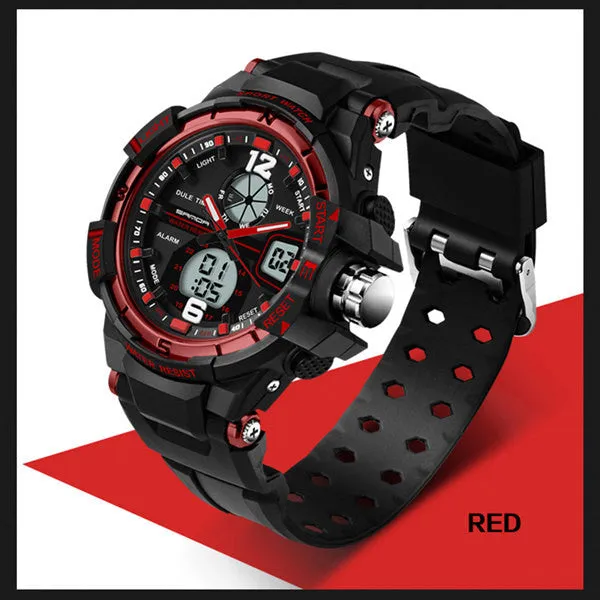 Brand Sports Watches Dual Display military watches men waterproof Diver Militar Clock wrist watch Quartz wristwatches