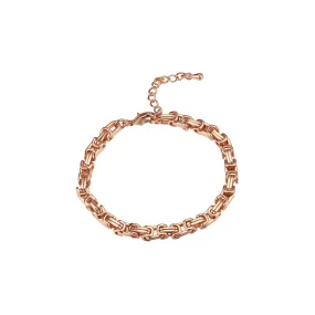 Byzantine link bracelets plated in Rose Gold colors