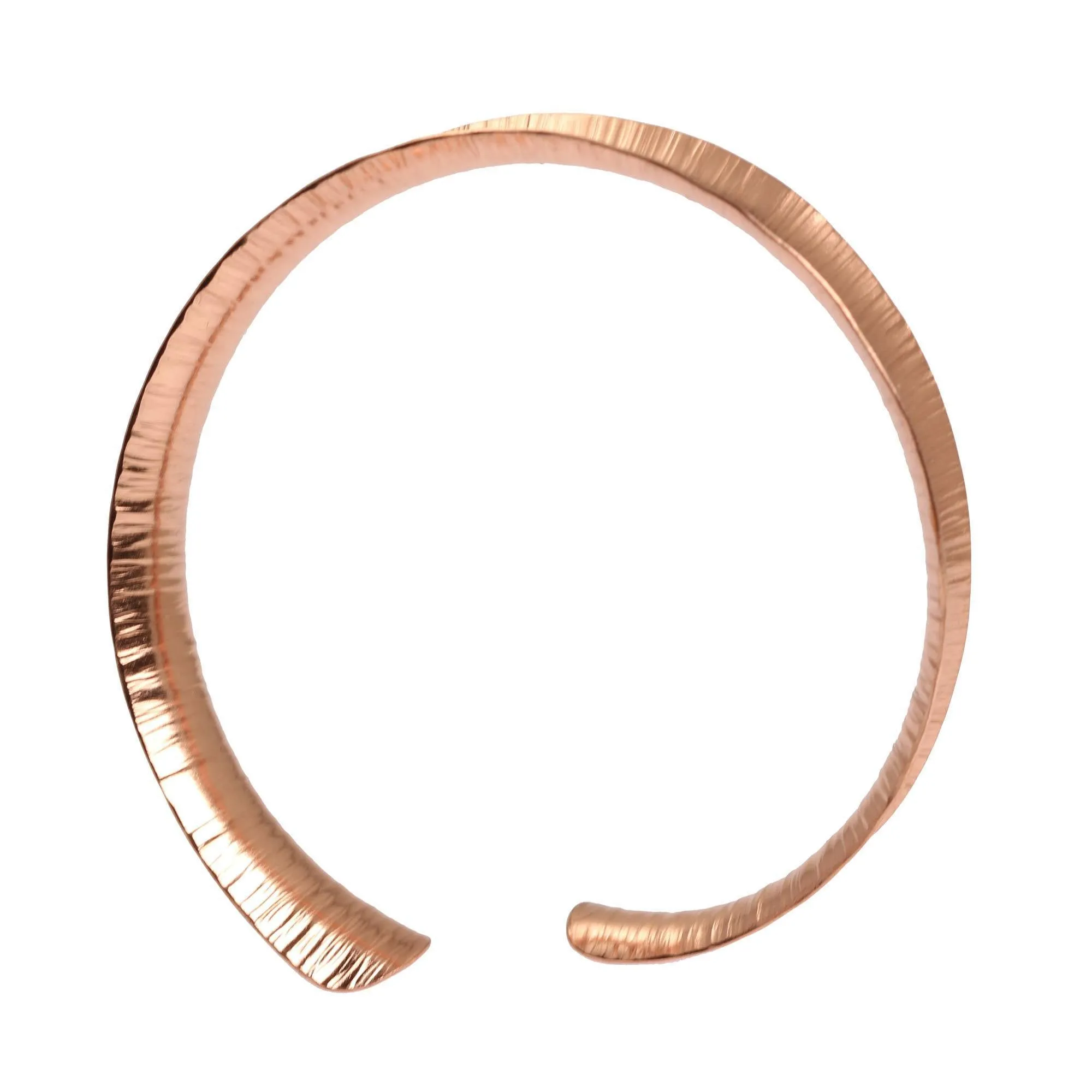 Chased Anticlastic Copper Bangle Bracelet