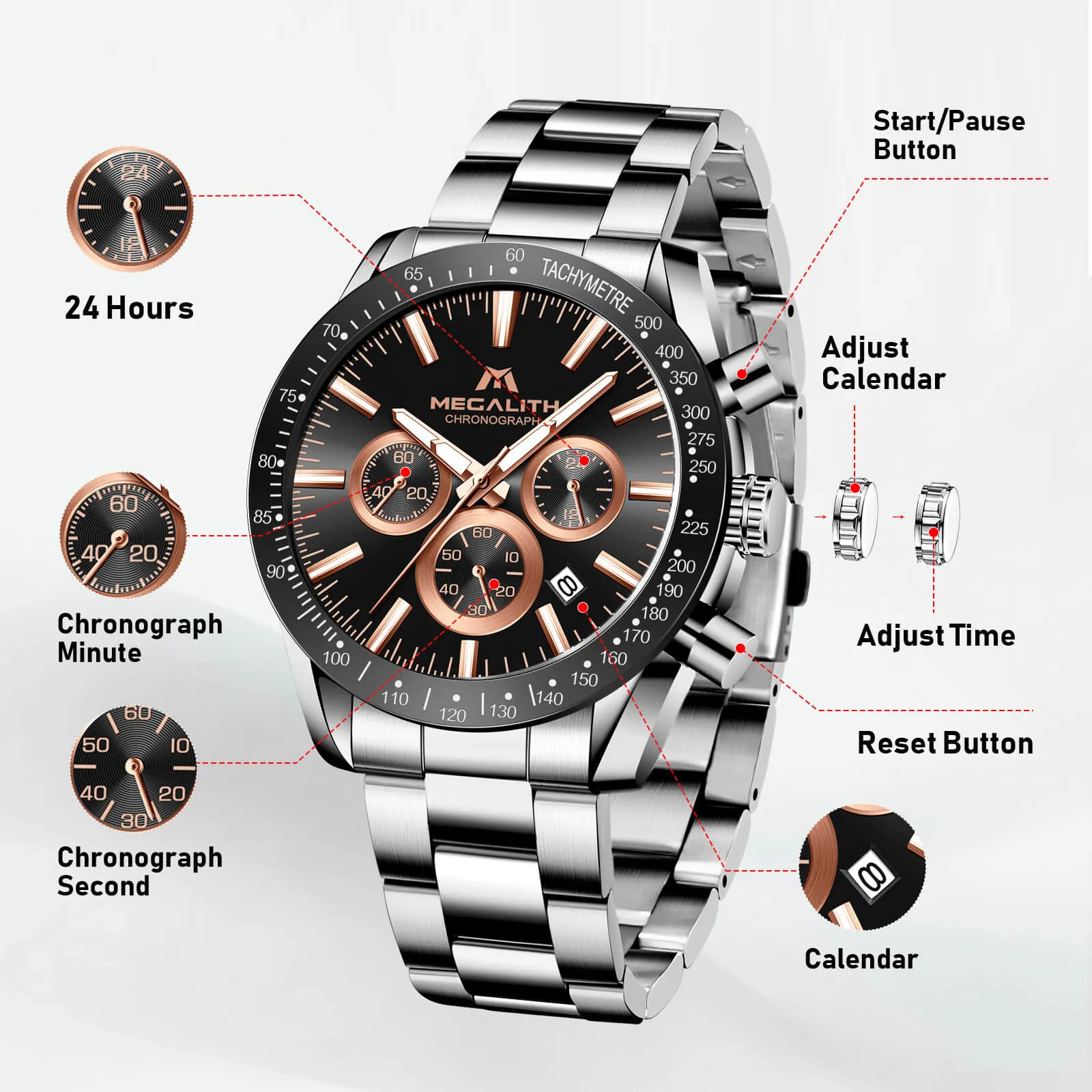 Chronograph Watch | Stainless Steel Band | 8270M