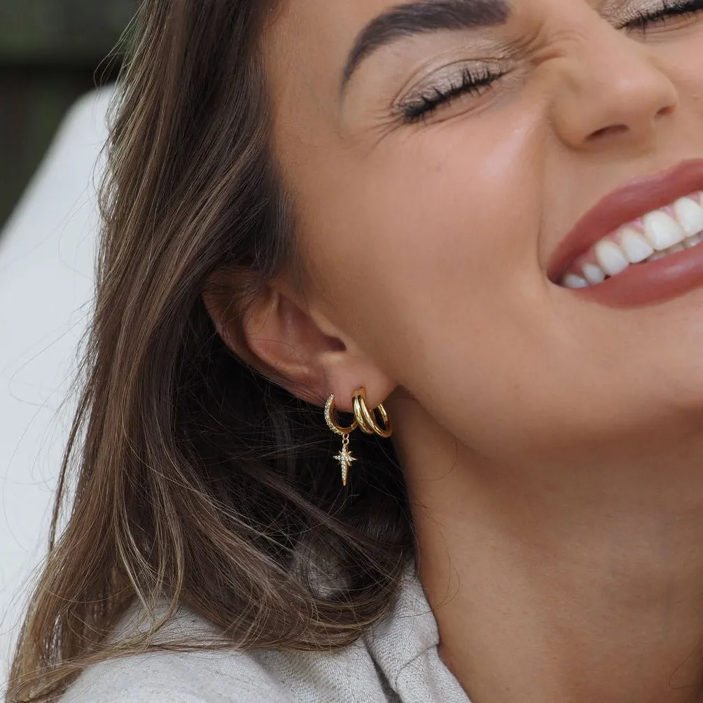 Classic Layered Hoops in Gold