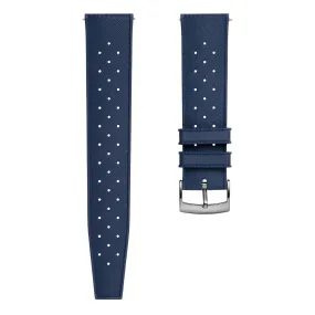 Classic Tropical Style FKM Rubber Watch Strap - Deep Sea Blue