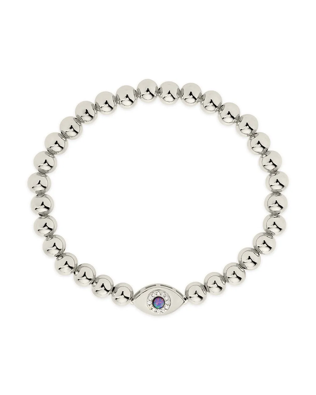 Davey Opal & CZ Evil Eye Beaded Bracelet