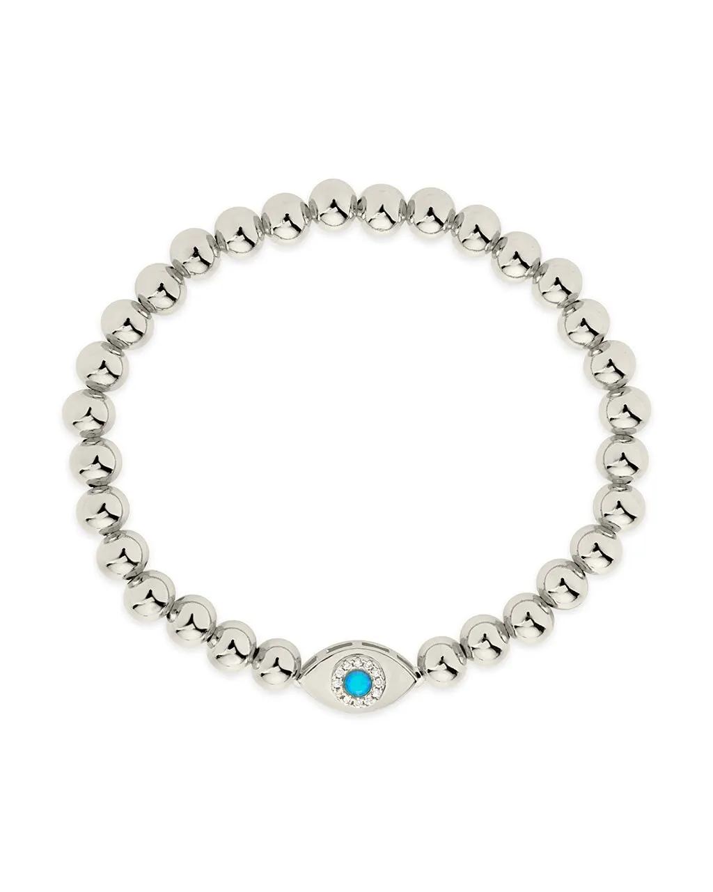 Davey Opal & CZ Evil Eye Beaded Bracelet