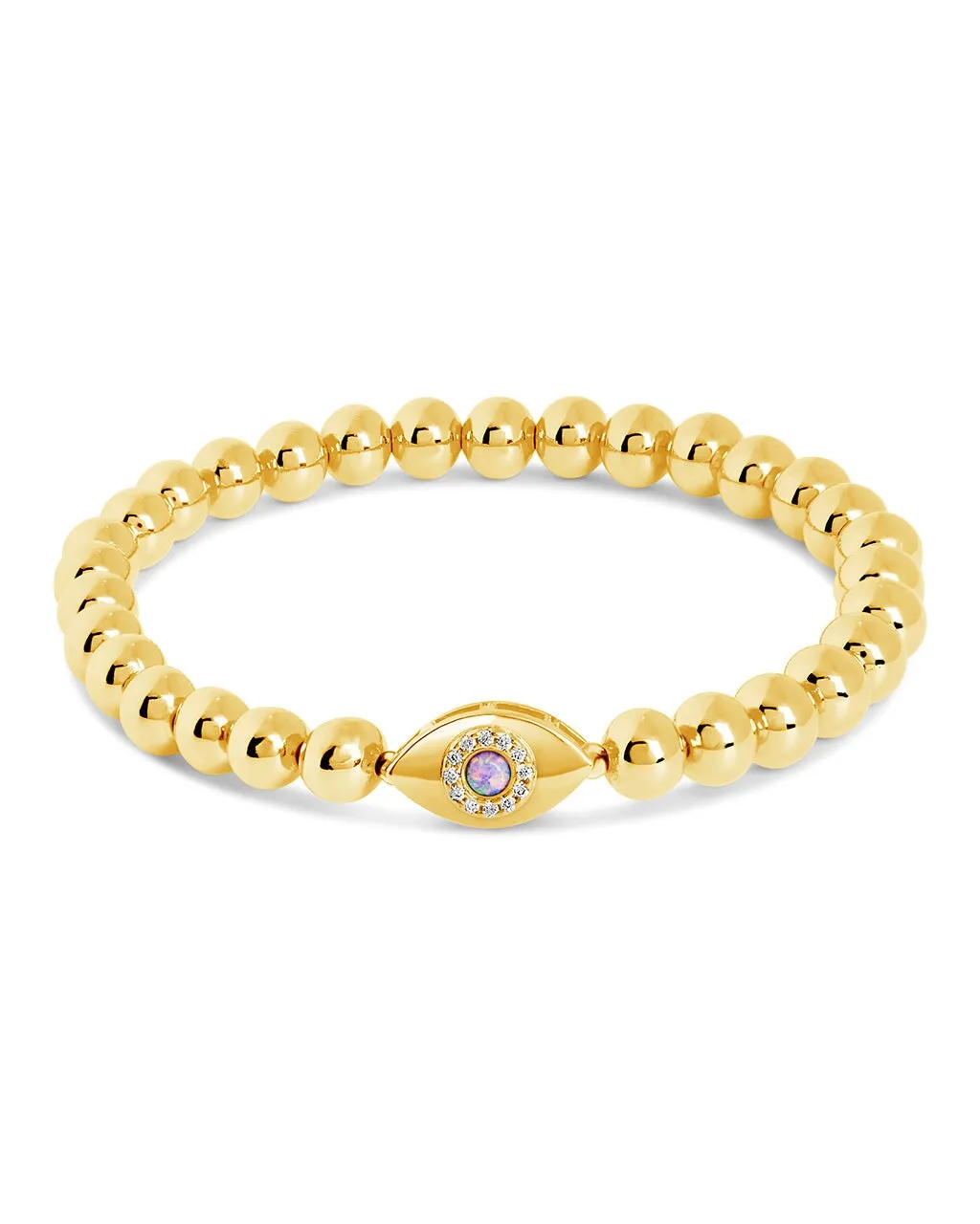 Davey Opal & CZ Evil Eye Beaded Bracelet