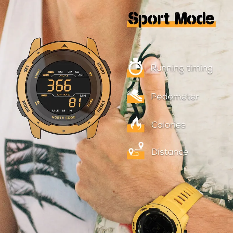 Findtime Men's Digital Watch Waterproof Pedometer Watches Sport Watch Military Watch with Stopwatch