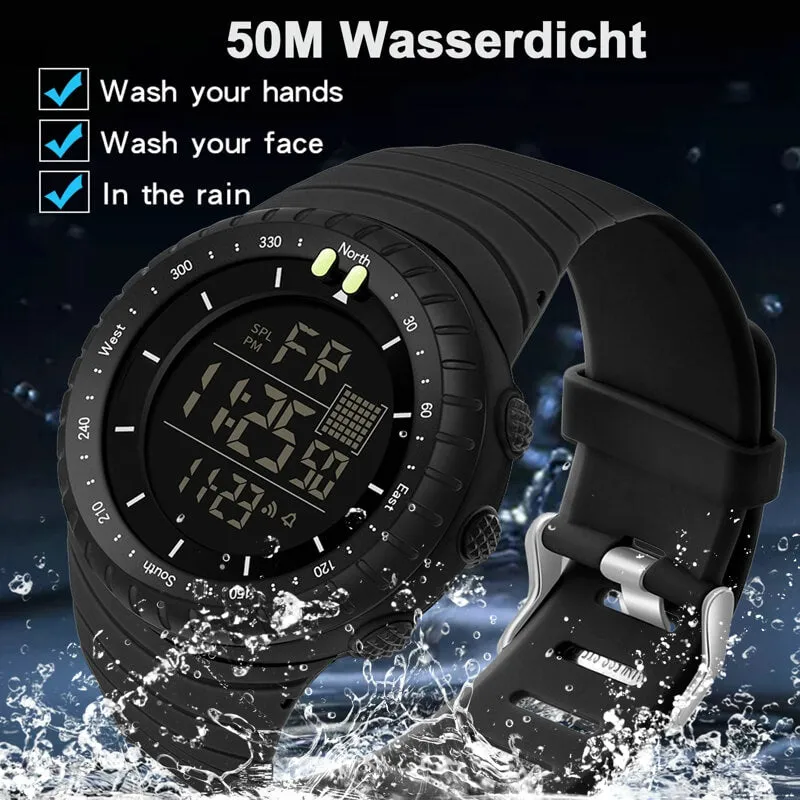 Findtime Mens Digital Watch Waterproof Sports Military Watch Tactical Watches LED Backlight Alarm Stopwatch