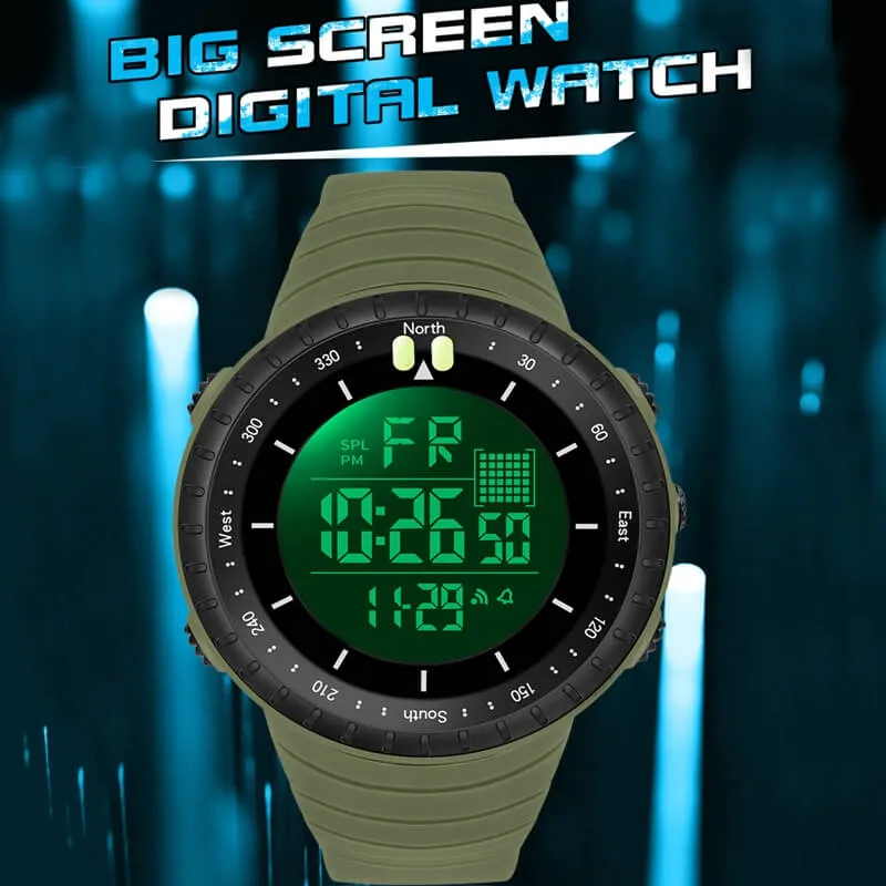 Findtime Mens Digital Watch Waterproof Sports Military Watch Tactical Watches LED Backlight Alarm Stopwatch