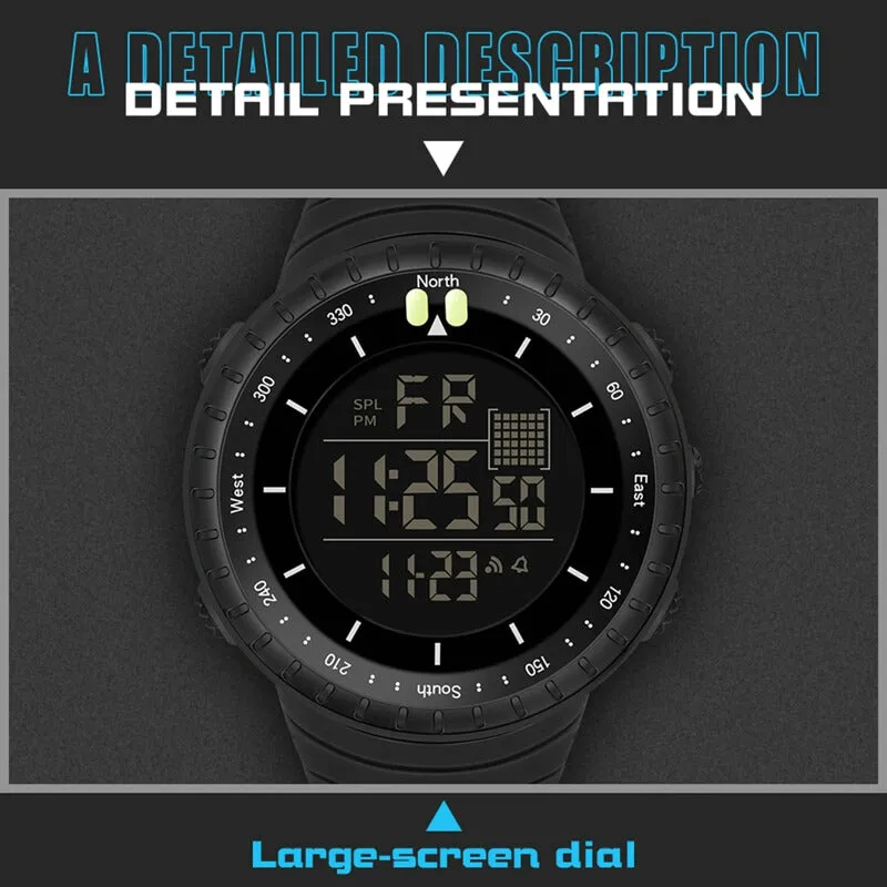 Findtime Mens Digital Watch Waterproof Sports Military Watch Tactical Watches LED Backlight Alarm Stopwatch