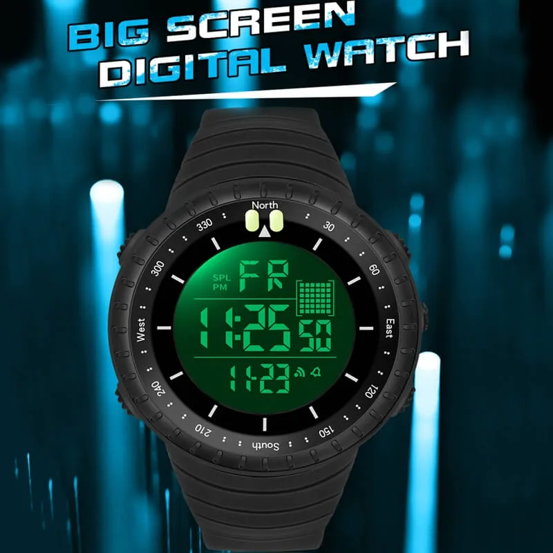 Findtime Mens Digital Watch Waterproof Sports Military Watch Tactical Watches LED Backlight Alarm Stopwatch