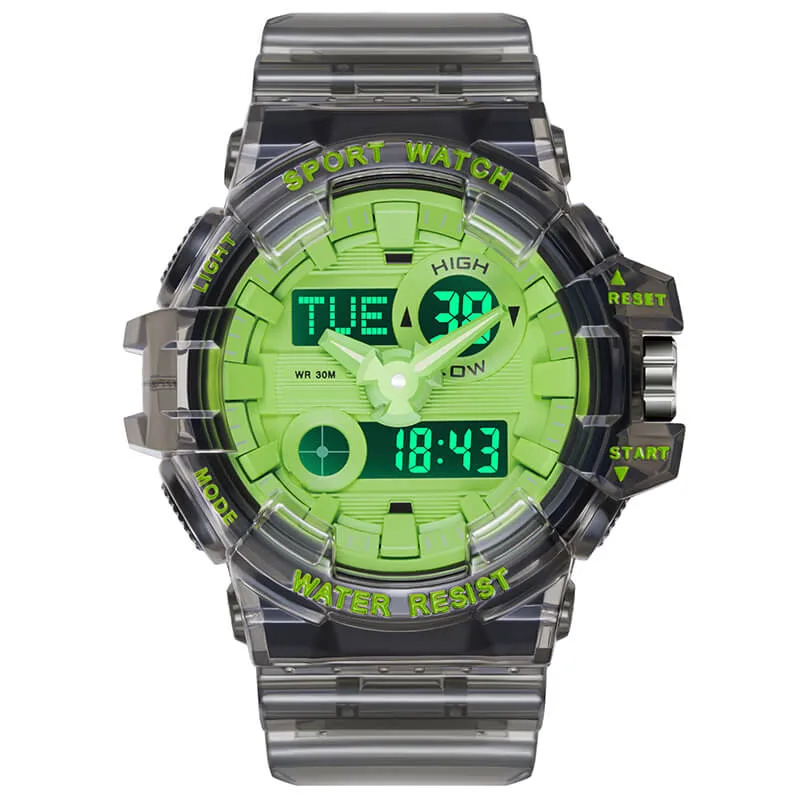 Findtime Military Digital Watch for Men Tactical LED Large Face Transparent Design Outdoor Sport Watch Stopwatch Alarm Waterproof