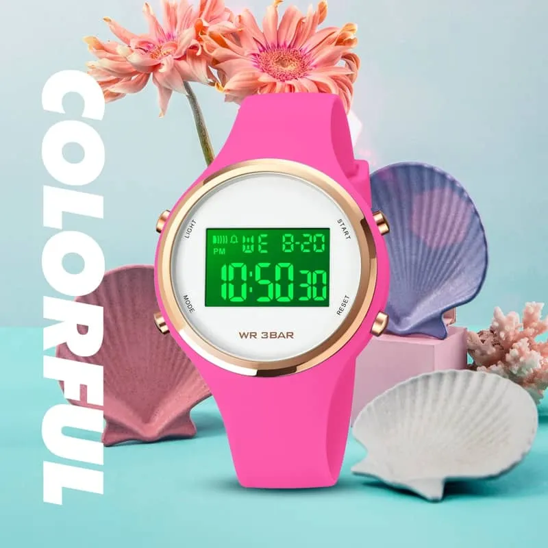 Findtime Outdoor Sport Watches for Women Alarm Clock Waterproof LED Digital Watch