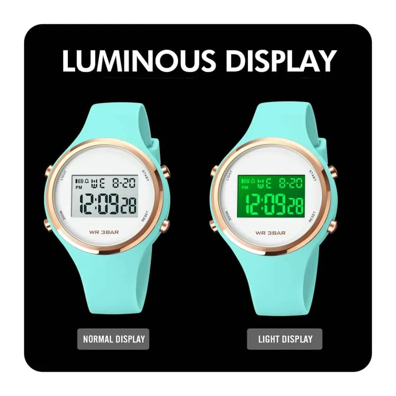 Findtime Outdoor Sport Watches for Women Alarm Clock Waterproof LED Digital Watch