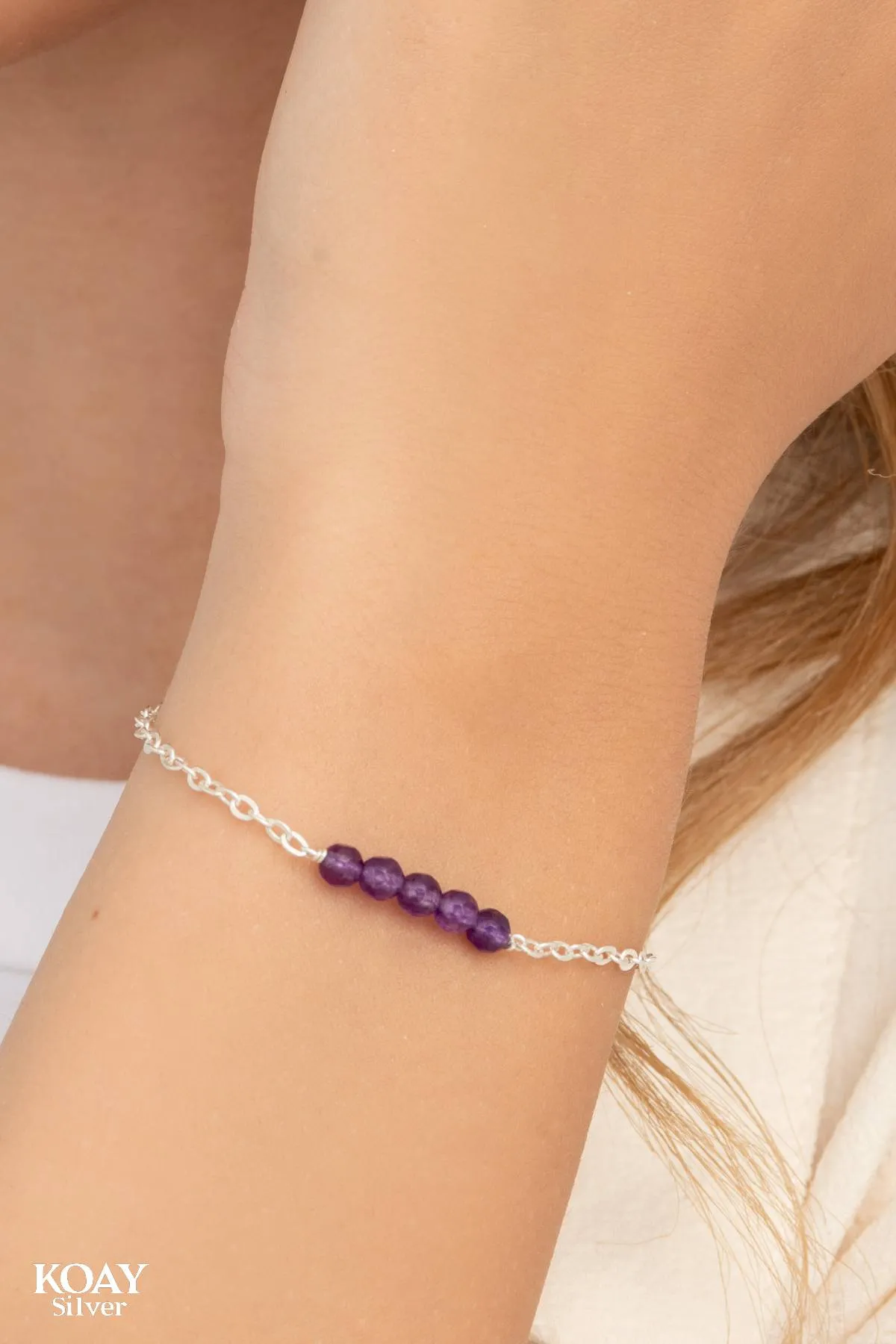 Five Purple Stones Bracelet