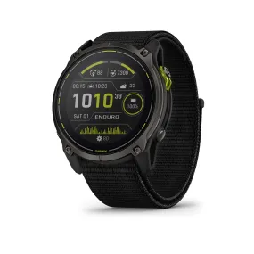 Garmin Enduro™ 3 - 51 mm, Solar, Sapphire, Ultraperformance GPS Smartwatch, Extreme Battery Life, Detailed Mapping, Built-in LED Flashlight, Carbon Gray DLC Titanium with Black UltraFit Nylon Strap