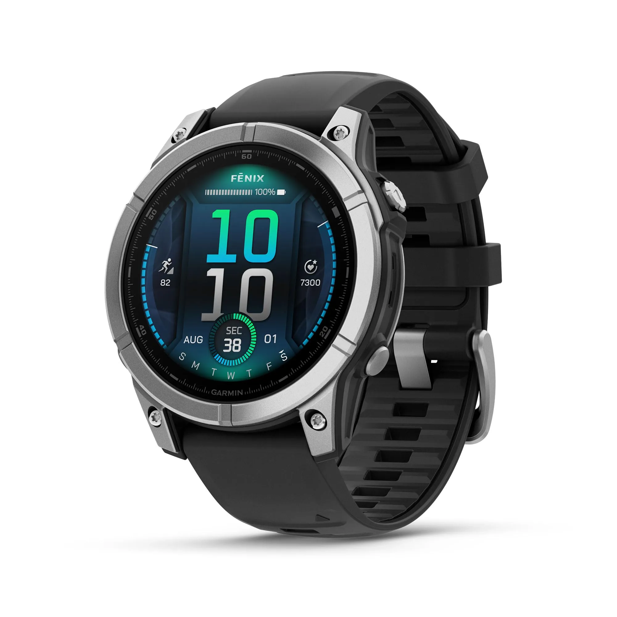 Garmin fēnix® E - 47 mm, AMOLED, Premium Multisport GPS Smartwatch, Long-Lasting Battery Life, Stainless Steel with Black Band