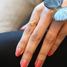 Gold Butterfly Ring 21KT - FKJRN21KM8116