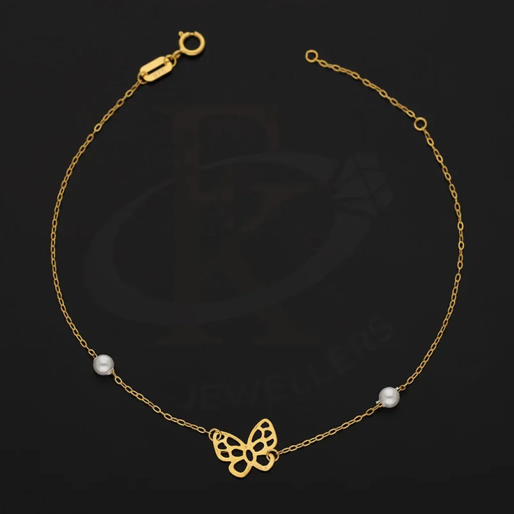 Gold Butterfly Shaped Bracelet 21KT - FKJBRL21KM5396