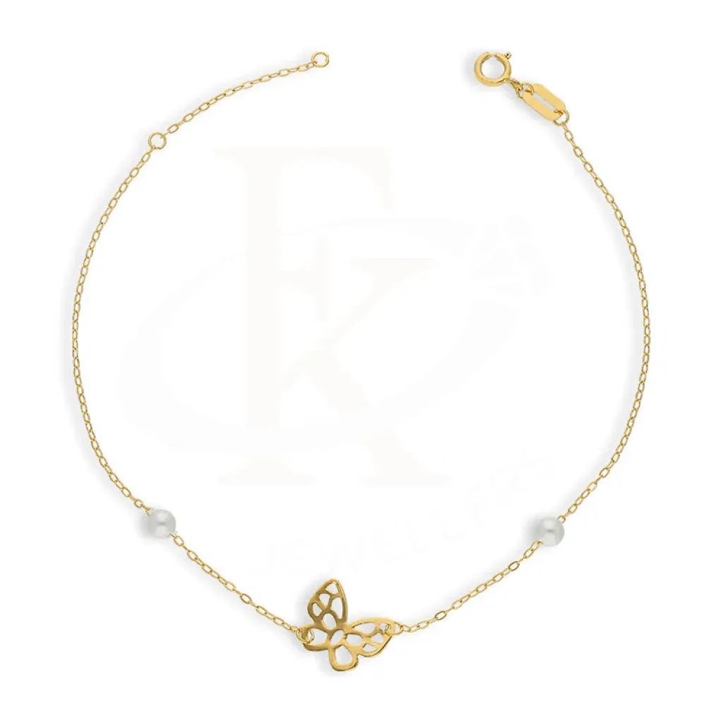 Gold Butterfly Shaped Bracelet 21KT - FKJBRL21KM5396