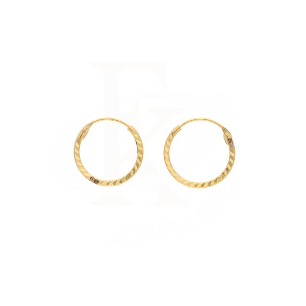 Gold Classic Design Earrings 21KT - FKJERN21KM8449