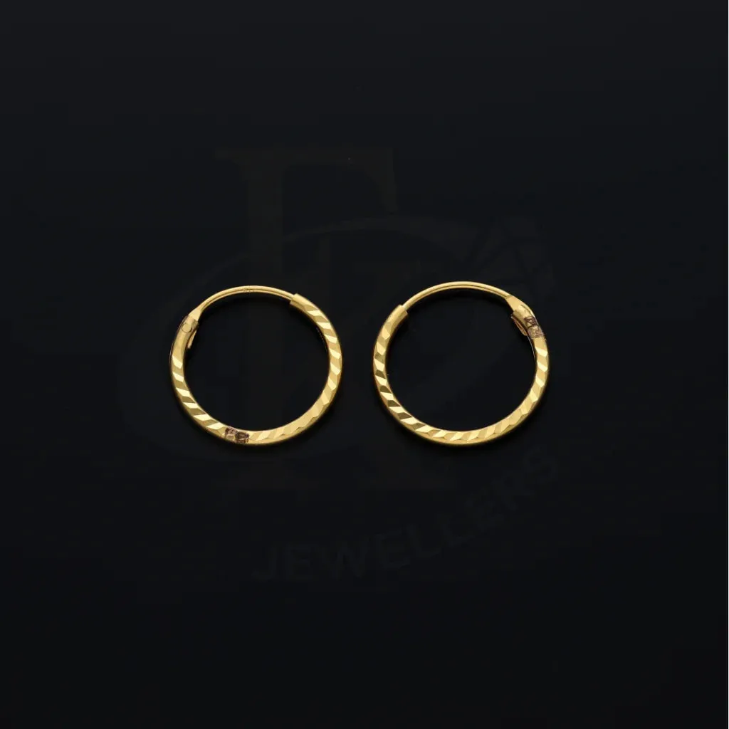 Gold Classic Design Earrings 21KT - FKJERN21KM8449