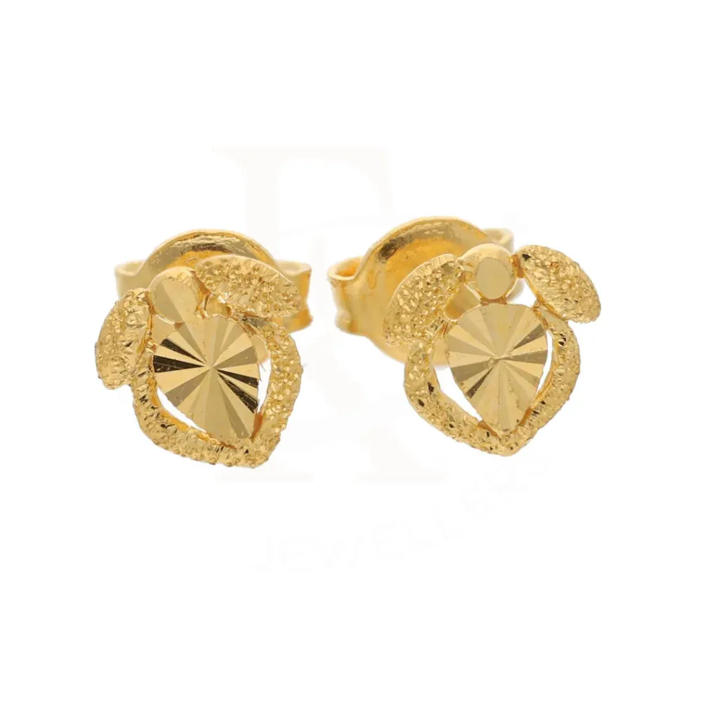 Gold Classic Design Leave Earrings 21KT - FKJERN21KM8472