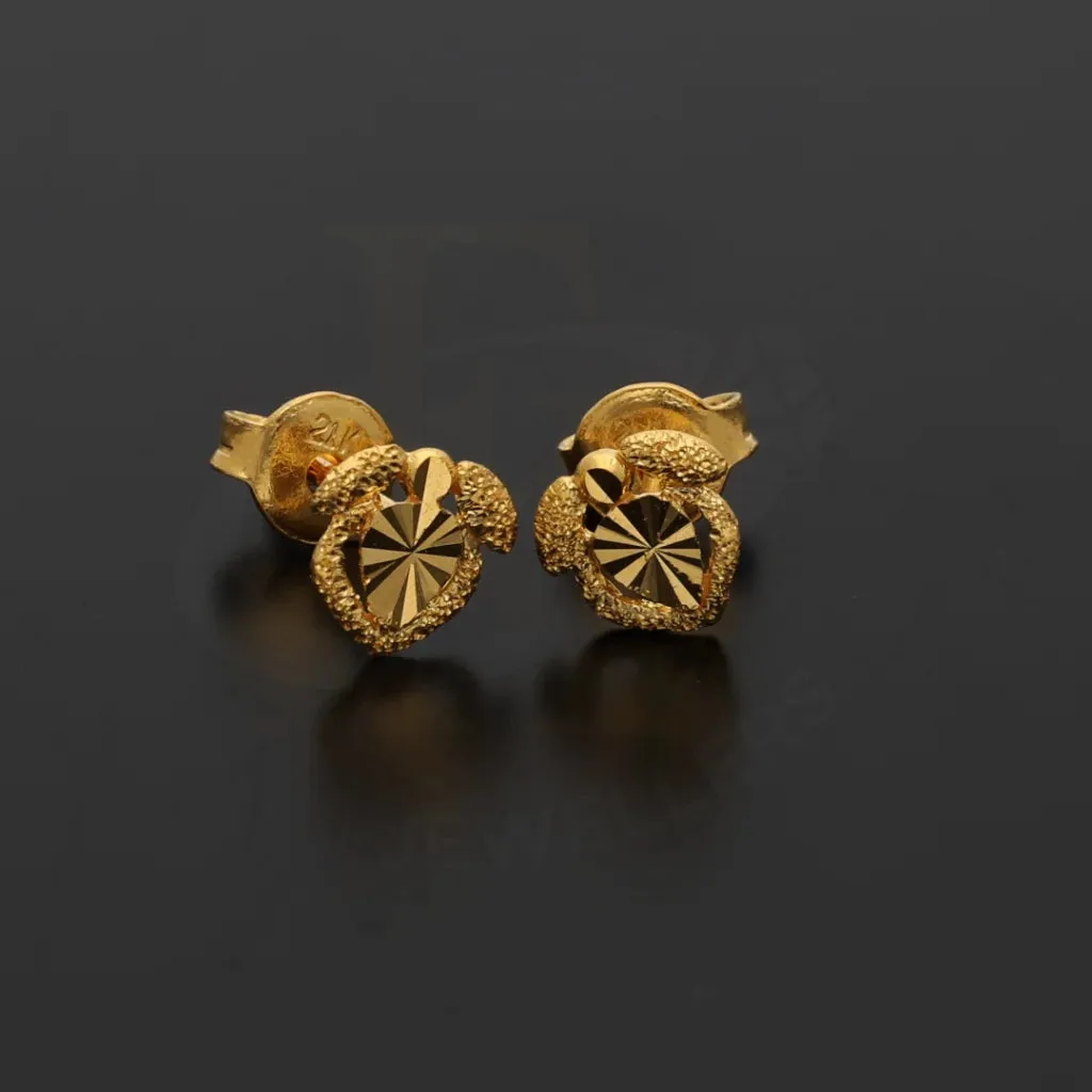 Gold Classic Design Leave Earrings 21KT - FKJERN21KM8472