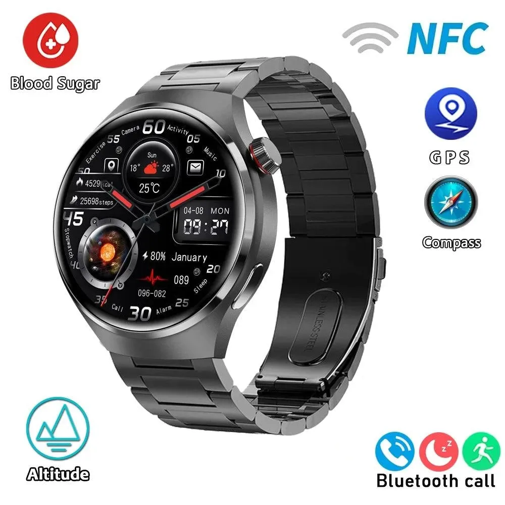 GT4 Pro GPS NFC Smart Watch Men AMOLED Screen IP68 Waterproof 2024