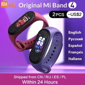 In Stock Original Xiaomi Mi Band 4 Smart Miband 3 Color Screen Bracelet Heart Rate Fitness Music Bluetooth 50M Waterproof Band4