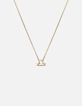 Libra Astro Pendant Necklace, 14k Gold