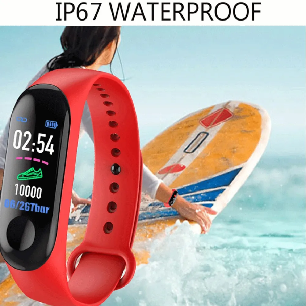 M3 Plus Men's Smart Watch Color Screen IP67 Waterproof Smart Watch Blood Pressure Heart Rate Activity Fitness Tracker Men Watch