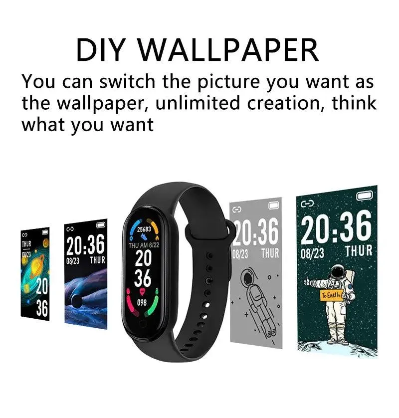 M6 Smart Watch Men Women Fitness Smart Bracelet Sports Band