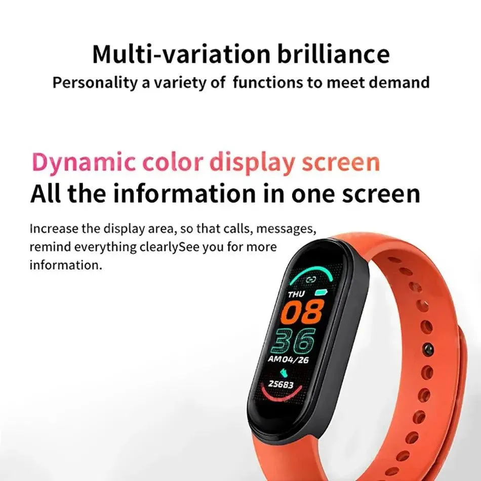 M6 Smart Watch Men Women Fitness Smart Bracelet Sports Band