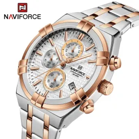 NAVIFORCE 8042 Men's Sports Quartz Watch Stainless Steel Strap Claw Dial  Quartz Luminous Waterproof Watches