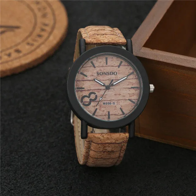 New simulate wood watch men quartz male sports Wristwatch Fashion Casual Leather Watches Neutral Clock high quality relojes