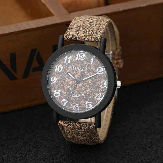 New simulate wood watch men quartz male sports Wristwatch Fashion Casual Leather Watches Neutral Clock high quality relojes