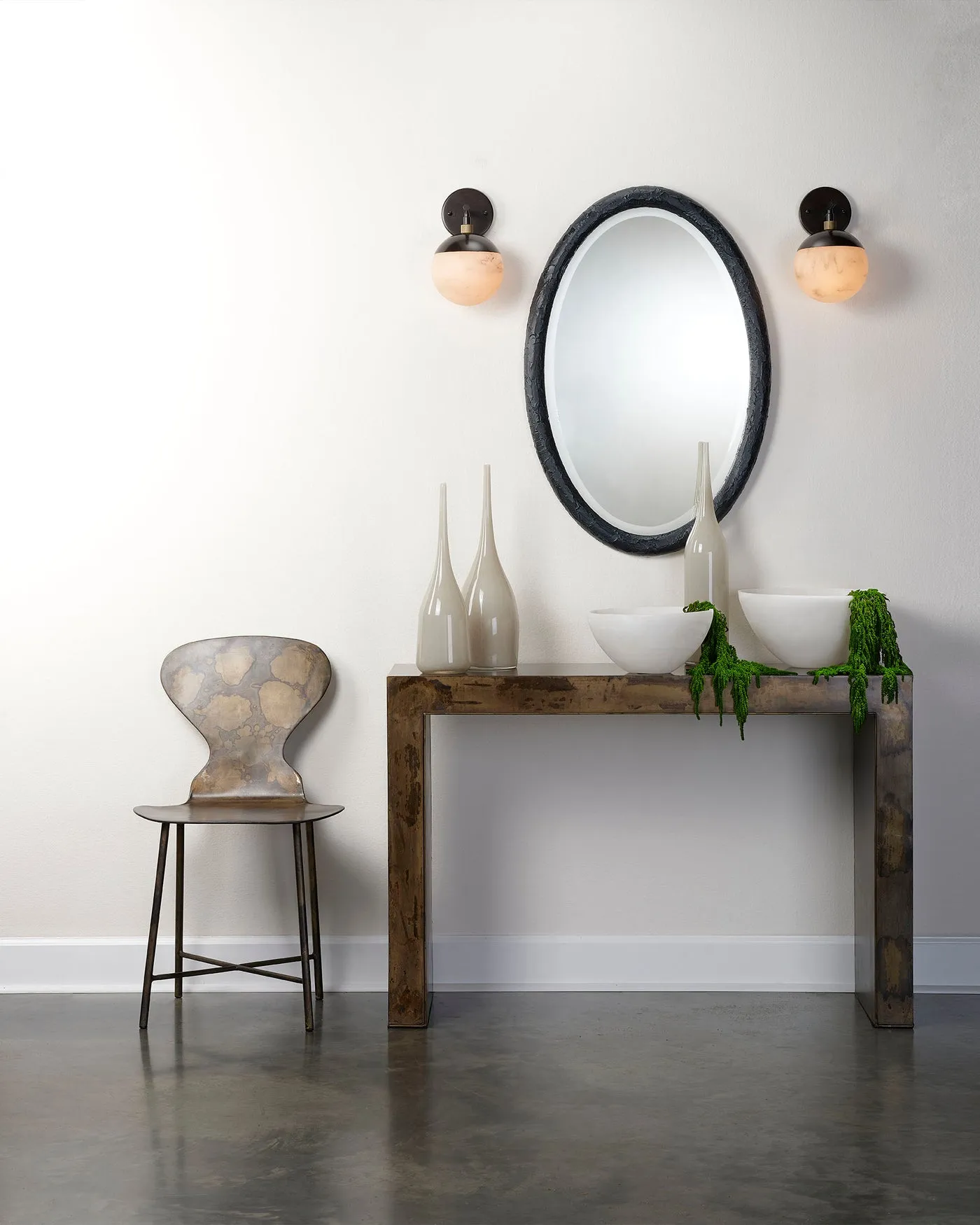 Ovation Oval Mirror - Charcoal