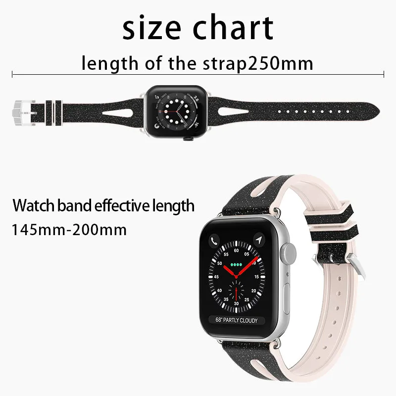 Silicone Shiny Band for Apple Watch 38/40/41mm & 42/44/45mm