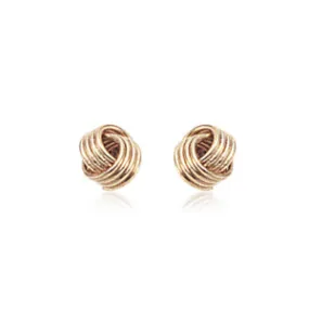 Small Yellow Gold Interlocking Coil Earrings